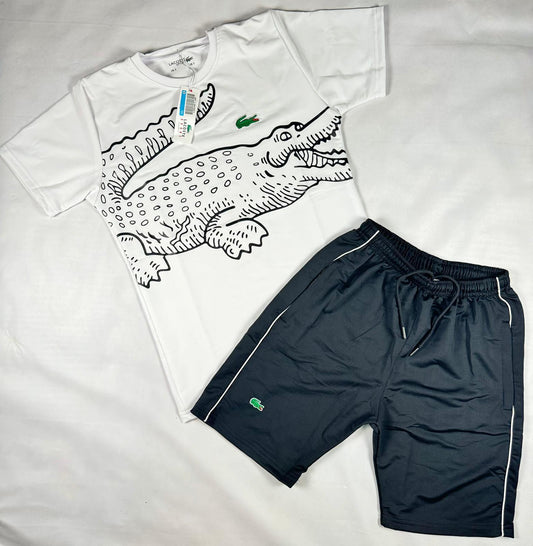 Conjunto Lacoste Blanco Negro